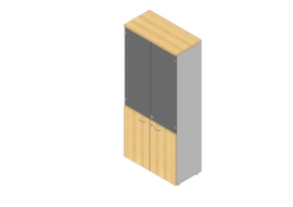 Quadrifoglio Armadio combinato in vetro Practika con ante in vetro senza telaio