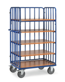 fetra Carrello a ripiani con pareti in montanti tubolari