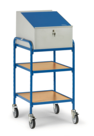 fetra Scrivania mobile, RAL5007 blu brillante/RAL7035 grigio luce