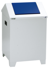 stumpf Contenitore di materiale riciclabile autoestinguente PWK, 73 l, RAL7035 grigio luce, coperchio RAL5010 blu genziana