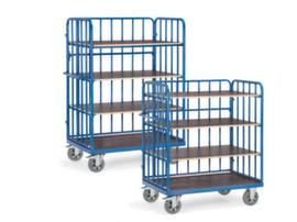 fetra Carrello a ripiani SUPER-MULTIVARIO con 3 pareti in acciaio tubolare