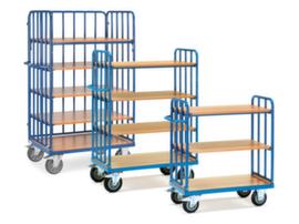 fetra Carrello a ripiani con pareti in montanti tubolari