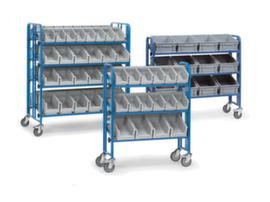 fetra Carrello a ripiani con ripiani inclinabili e cestini