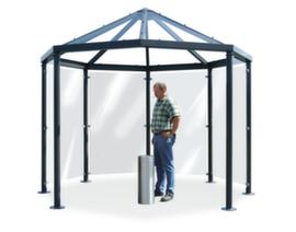 Parete laterale per il rifugio per fumatori, ottagonale