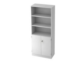 Mensola a vite combinata Up and Down con porta, 3 scomparti scaffale, larghezza 800 mm, bianco/bianco