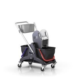 Harema Carro per mop Black is Green BIS con pressa per mop, 2x25 l secchi in nero