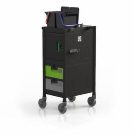 Harema Carrello di pulizia Black is Green Brix Compact con armadio e cassetti, 2x6 l secchi in nero