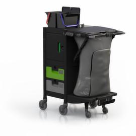 Harema Carrello di pulizia Black is Green Brix Compact II con armadio e cassetti