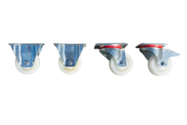 Bauer 2 ruote piroettanti/2 fisse Ø 100 mm per mini contenitore ribaltabile