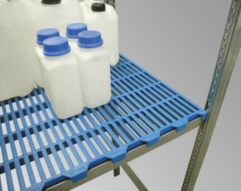 Scaffale Lacont grigliato rivestito in PE per scaffalature per merci pericolose