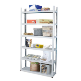 Scaffalatura senza bulloni per lime Vano di estensione, 6 ripiani, RAL7035 grigio luce