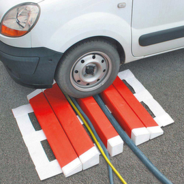 Ponte di cavi con 2 canali, larghezza 910 mm, rosso/bianco