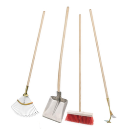 Flora Set di attrezzature GaLaBau con pala, rastrello, pulitore e scopa