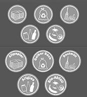 stumpf Set di pittogrammi adesivi per la stazione di raccolta dei materiali riciclabili