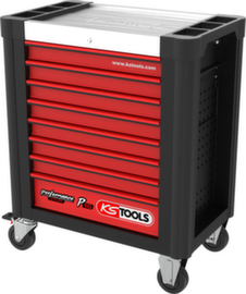 PERFORMANCEplus P10 BLACK/ROT Carrello da officina con 8 cassetti