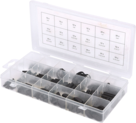 Assortimento perno/anello di tenuta/cunei a molla/anello di bloccaggio