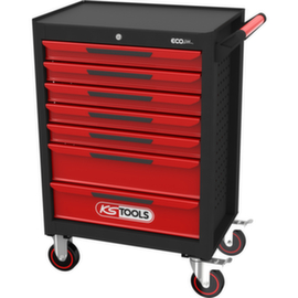 Carrello da officina ECOline BLACK/ROT con 7 cassetti
