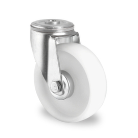 Cascoo Ruota orientabile con foro passante, carico massimo 300 kg, gommatura in poliammide