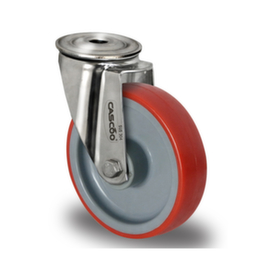 Cascoo Ruota orientabile con foro passante, carico massimo 130 kg, gommatura in poliuretano