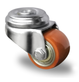 Cascoo Ruota orientabile con foro passante, carico massimo 150 kg, gommatura in poliuretano