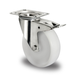 Cascoo Ruota orientabile con fermo totale, carico massimo 300 kg, gommatura in poliammide