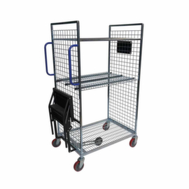 Carrello commissionatore con sovrastruttura in rete metallica