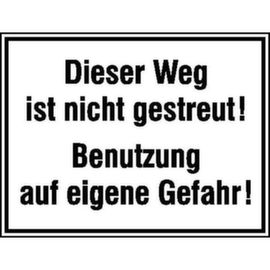 cartello indicatore SafetyMarking®, "Sentiero non cosparso con antigelo!"