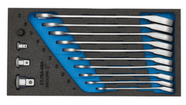 GEDORE 1500 CT1-7 URA Set di chiavi aperte con cricchetto ad anello reversibile in modulo di controllo utensili