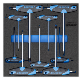 GEDORE 1500 CT2-DT 2142 Set di chiavi esagonali a L in un modulo di strumenti di controllo