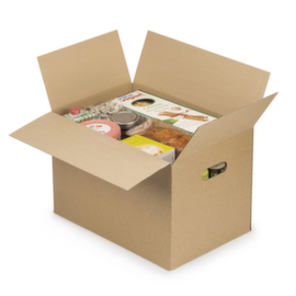 Scatola pieghevole in cartone ondulato con impugnatura incassata