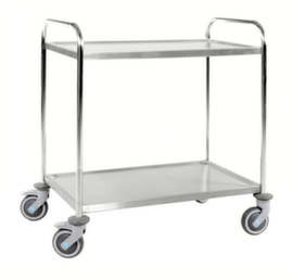 Kongamek Carrello di servizio in acciaio inox, carico max. 100 kg, 2 piani