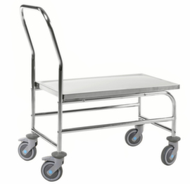 Kongamek Carrello con maniglia di spinta in acciaio inox, carico max. 100 kg, lunghezza x larghezza superficie di carico 710 x 360 mm
