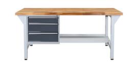 Banco da lavoro con piano in legno massiccio di faggio