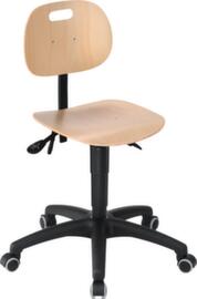 meychair Sedia girevole industriale Workster Basic mey-green, sedile faggio naturale, con 5 ruote orientabili