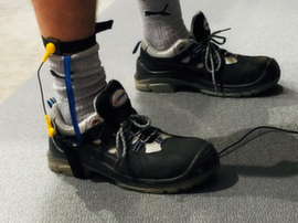 cinturino per tacco ESD per tappeto antifatica, nero/giallo