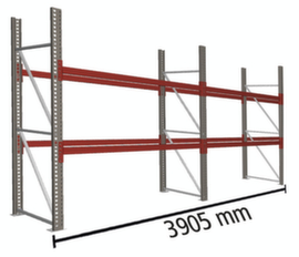 META Portapallet MULTIPAL per 12 pallet, 3905 mm di larghezza, 3 piani di stoccaggio