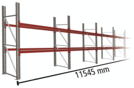 META Portapallet MULTIPAL per 36 pallet, 11545 mm di larghezza, 3 piani di stoccaggio