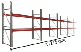 META Portapallet MULTIPAL per 54 pallet, 17275 mm di larghezza, 3 piani di stoccaggio