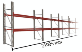 META Portapallet MULTIPAL per 66 pallet, 21095 mm di larghezza, 3 piani di stoccaggio