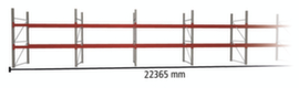 META Portapallet MULTIPAL per 72 pallet, 22365 mm di larghezza, 3 piani di stoccaggio