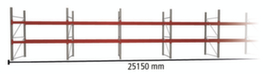 META Portapallet MULTIPAL per 81 pallet, 25150 mm di larghezza, 3 piani di stoccaggio