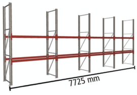META Portapallet MULTIPAL per 24 pallet, 7725 mm di larghezza, 3 piani di stoccaggio