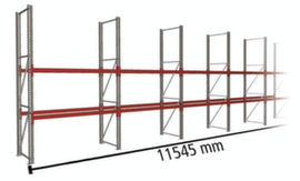 META Portapallet MULTIPAL per 36 pallet, 11545 mm di larghezza, 3 piani di stoccaggio