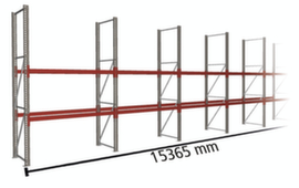 META Portapallet MULTIPAL per 48 pallet, 15365 mm di larghezza, 3 piani di stoccaggio