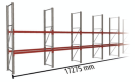 META Portapallet MULTIPAL per 54 pallet, 17275 mm di larghezza, 3 piani di stoccaggio