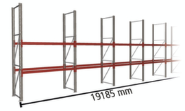 META Portapallet MULTIPAL per 60 pallet, 19185 mm di larghezza, 3 piani di stoccaggio