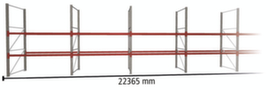 META Portapallet MULTIPAL per 72 pallet, 22365 mm di larghezza, 3 piani di stoccaggio