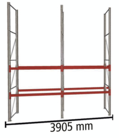 META Portapallet MULTIPAL per 12 pallet, 3905 mm di larghezza, 3 piani di stoccaggio