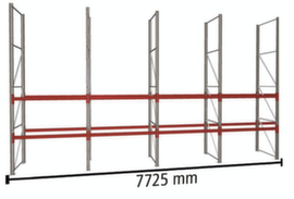 META Portapallet MULTIPAL per 24 pallet, 7725 mm di larghezza, 3 piani di stoccaggio