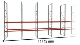 META Portapallet MULTIPAL per 36 pallet, 11545 mm di larghezza, 3 piani di stoccaggio